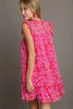 Pink Full Size Smocked Detail Floral Ruffle Cap Sleeve Dress Plus Size Glamorous & Feminine Dress by Stevvex