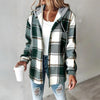 Women's Plaid Hoodie Long Sleeve Jacket With Pocket by FitiqueFit