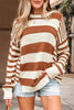 Black Stripe Drop Shoulder Sleeve Patchwork Baggy Sweater by Wild and Free Boutique