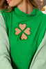 BiBi Ft Color Block Clover Cut Out Puff Sleeves Top by FitiqueFit