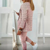 Women’s Plaid Two‑Piece Suit Set by FitiqueFit