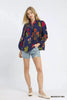 Umgee Flower Print Blouse with Scalloped Neckline by FitiqueFit
