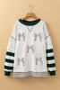 White Stripe Bowknot Patched Pattern Contrast Stitching Pullover Trendy Sweatshirt by Wild and Free Boutique