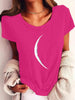 Wide Collar Printed T-Shirt – Casual Short Sleeve Top for Women by FitiqueFit