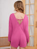Long-Sleeved Solid Color Jumpsuit Shorts — Chic One-Piece for Women by FitiqueFit