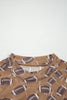 Brown Game Day Football Mesh Sheer Long Sleeve Top by Wild and Free Boutique