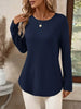 Plus Size Casual Waffle Knit Long Sleeve T-Shirt by Simply Love