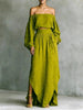 Off-Shoulder Top & Asymmetrical Maxi Skirt Set – Women's 2-Piece Outfit by FitiqueFit