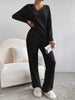 Ribbed Knit V-Neck Top and Pants Set by Wild and Free Boutique