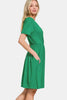 Surplice Short Sleeve Brushed DTY Dress – Elegant, Chic Surplice Neckline, Soft Brushed Fabric, Perfect for Day-to-Night Wear by Stevvex