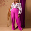 Printed Floral Lace-Up Top & Wide-Leg Pants Set – 4 Colors, S–3XL by FitiqueFit