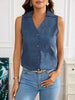 Women's Solid-Color Sleeveless Loose Vest Top – Button Detail by FitiqueFit