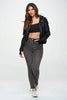 Black Double Zip Hooded Long Sleeve Jacket Modern & Functional Vegan Leather Outerwear by Stevvex
