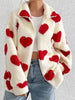 Cute Heart Zip Up Drop Shoulder Furry Jacket Cozy & Trendy Cold-Weather Essential Warm Soft Winter Jacket For Your Girl by Stevvex