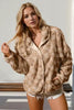 Double Take Checkered Long Sleeve Fuzzy Jacket Cozy & Trendy Outerwear For Women by Stevvex