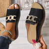 Chain Wedge Platform Peep-Toe Sandals – 5 Colors EU 36–45 by FitiqueFit