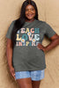 Simply Love Full Size TEACH LOVE INSPIRE Graphic Cotton T-Shirt by Simply Love