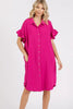 New Button Down Flounce Sleeve Dress with Pockets For Women – Trendy, Casual, Feminine, Practical & Stylish Design For Any Occasion by Stevvex
