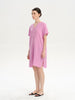 Slit Notched Short Sleeve Mini Dress