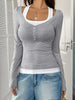 Contrast Long Sleeve Fake Two-Piece T-Shirt by Simply Love