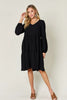 Light Green Double Take Full Size V-Neck Sleeve Tiered Dress with Pockets Elegant & Comfortable Casual Dress by Stevvex