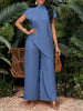 Asymmetrical Sleeveless Top & Pants Set – Women’s Two-Piece by FitiqueFit