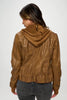 Coalition LA Double Zip Hooded Long Sleeve Vegan Leather Jacket for Women Stylish and Functional Outerwear by Stevvex