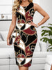 Printed Round Neck Sleeveless Dress