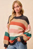 BiBi Stripes Color Block Chunky Sweater by FitiqueFit