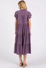 Ruffle Sleeve Collared V Neck Tiered Midi Dress For Women – Elegant and Feminine Dress with Ruffled Sleeves and Tiered Design by Stevvex