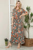 Floral Round Neck Short Sleeve Maxi Tee Dress – Casual and Comfortable Floral Maxi Dress with Relaxed Fit and Short Sleeves by Stevvex