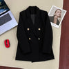 Women's Straight-Cut Blazer – Slim Fit Long Sleeve Suit Jacket by FitiqueFit