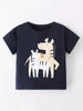 Children's Cartoon Zebra Graphic Short Sleeve T-Shirt by Simply Love