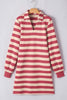 Classic Contrast Black Striped Collar Long Sleeve Mini Dress Stylish & Trendy Casual Dress for Women by Stevvex