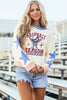 Beige BASEBALL SEASON Graphic Star Patched Game Day Sweatshirt by Wild and Free Boutique
