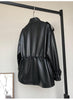 Small Waisted Leather Sheepskin Trench Coat