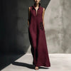 Women's Cotton Linen Mandarin Collar Maxi Dress – Graphic Print with Pockets by FitiqueFit