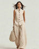 Women's Stand Collar Sleeveless Top & High-Waist Wide-Leg Pants Set by FitiqueFit