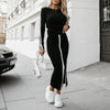 Women’s 2-Piece Skirt Set — Long Sleeve Sweatshirt + Midi Skirt by FitiqueFit