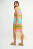 Multi Color Fringed Crochet Knit Dress For Women – Crochet Knit Dress, Fringed Dress, Multi-Color Dress, Bohemian Knit Dress, Festival Dress by Stevvex