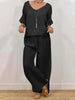 Women’s Multi Color Two Piece Set V Neck Top & Pants by FitiqueFit