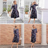 Women’s Floral Patchwork Three-Quarter Sleeve Dress by FitiqueFit
