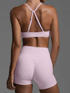 Ruched Sports Bra and High-Waisted Shorts Active Set