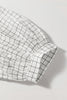 Frill Plaid Notched Balloon Sleeve Mini Dress