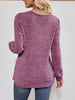 Ribbed Knit V-Neck Long Sleeve T-Shirt by Simply Love