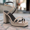 Square-Toe Buckle Strap High Heels – Elegant Thin-Strap Summer Block Heels by FitiqueFit