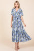 New Summer Floral Tie Waist Flutter Sleeve Tiered Dress For Women – Feminine, Elegant, Cheerful, Bohemian Chic, Flowy & Graceful by Stevvex