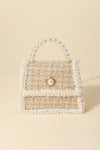 Fame Pearly Trim Woven Handbag