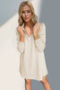 Double Take Textured Zip Long Sleeve Dress Classic Zip-Up Dress for Women Comfortable Outdoor Dress by Stevvex