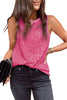 Leopard Print Round Neck Tank Top